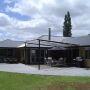 Steel framed gazebo pergola covered area