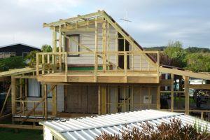 beach house framing upstairs extension