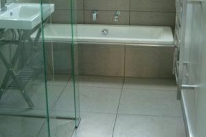 Contemporary bathroom renovation Whangarei including tiled walk in shower.