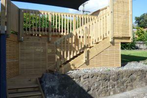 timber deck and privacy screening