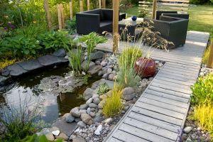 wooden decking path