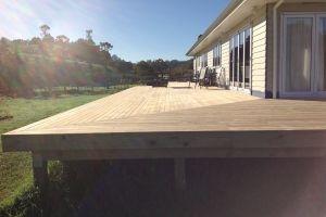 timber wrap around deck