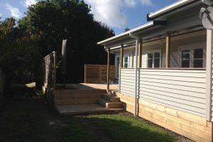 timber deck with privacy screening