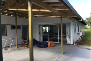 covered outdoor patio area