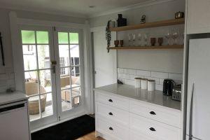 new kitchen and wooden floors