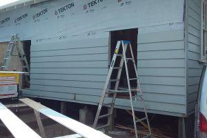 new painted weatherboard installation